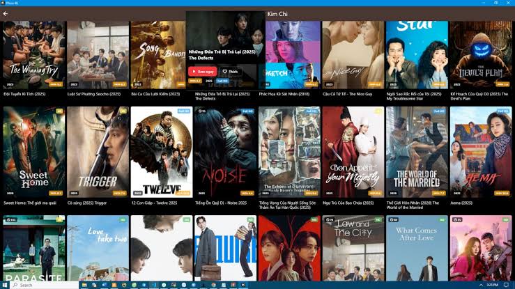 grid of movie posters in a streaming app interface showing various titles and thumbnails at different aspect ratios  apkroutecom