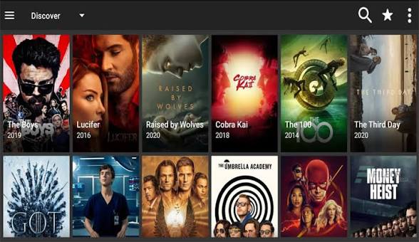 grid of movie posters in a streaming app each tile shows poster image title and year  apkroutecom